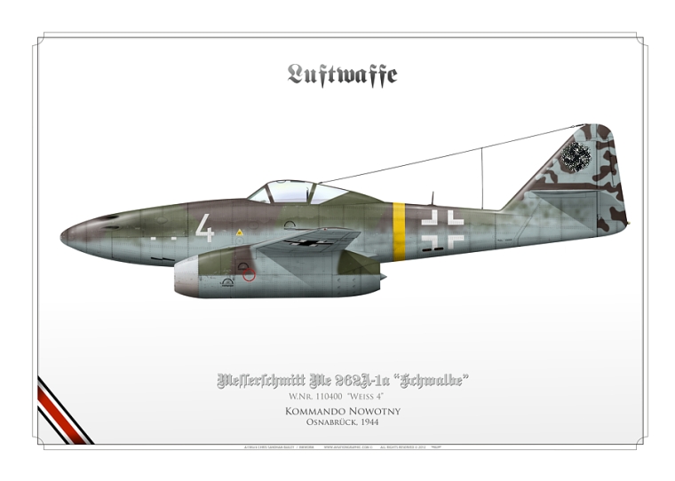 Me 262A “Schwalbe” “Weiss 4” Nowotny IK-243