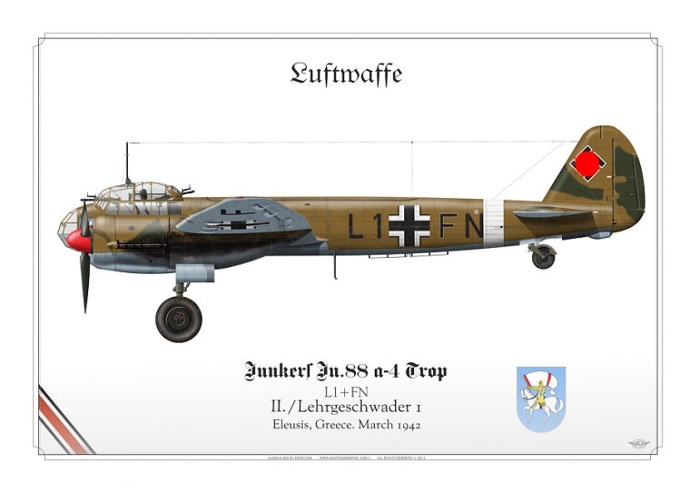 Ju.88A-4 Trop "L1+FN" II./LG1 MN-02