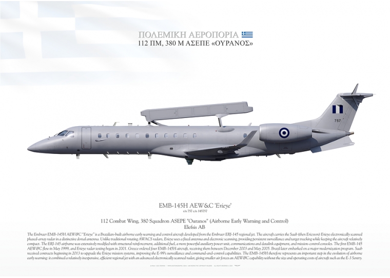 EMB-145H AEW&C 'Erieye' HAF JP-6924