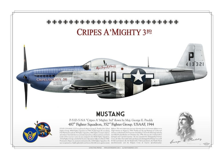 P-51D “Mustang” "Cripes A' Mighty 3rd" USAAF PP-02