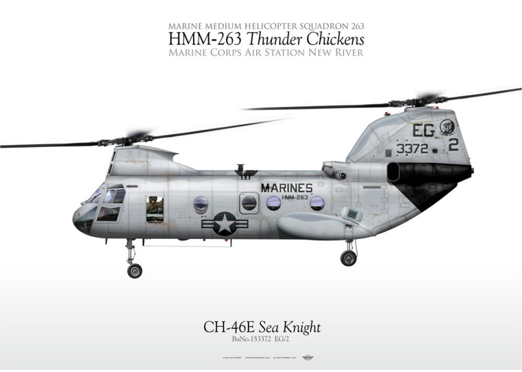 CH-46E "SeaKnight"  HMM-263 "Thunder Chickens" JP-1511B