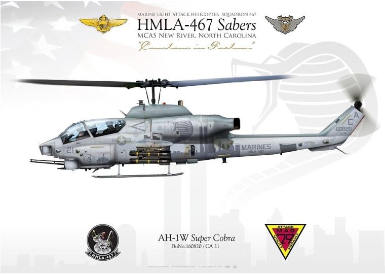 AH-1W "Cobra" HMLA-467 "Sabers" JP-1937