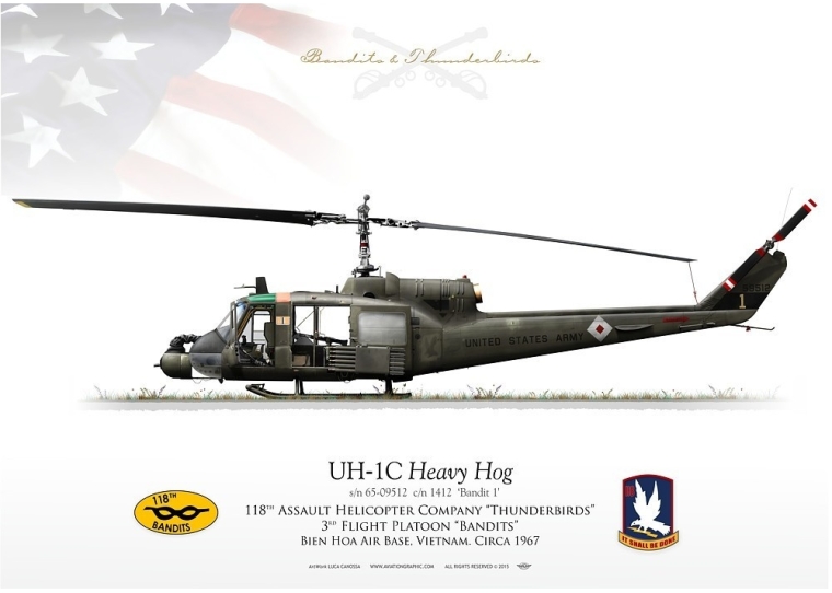 UH-1C "Heavy Hog" 'Bandit 1' 118 AHC LC-34