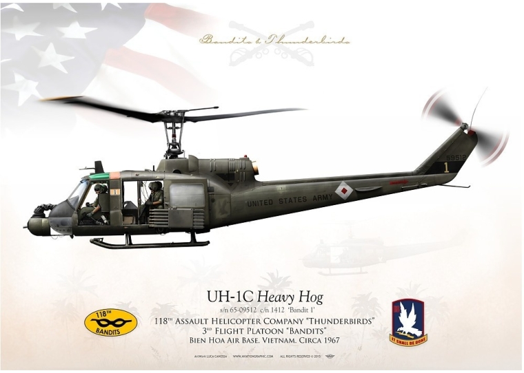 UH-1C "Heavy Hog" 'Bandit 1' 118 AHC LC-34B