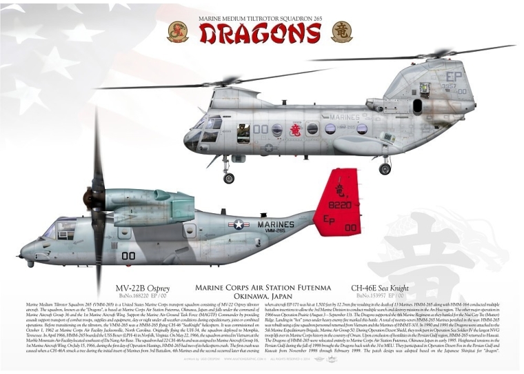 "Osprey & SeaKnight" VMM-265 "Dragons"JP-2011
