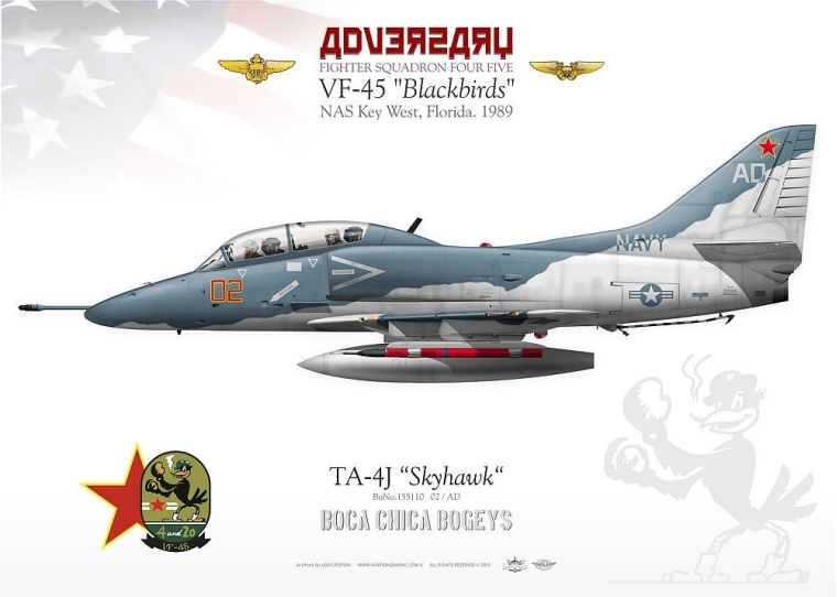 TA-4J "Skyhawk" 02 VF-45 "Blackbirds" JP-2036