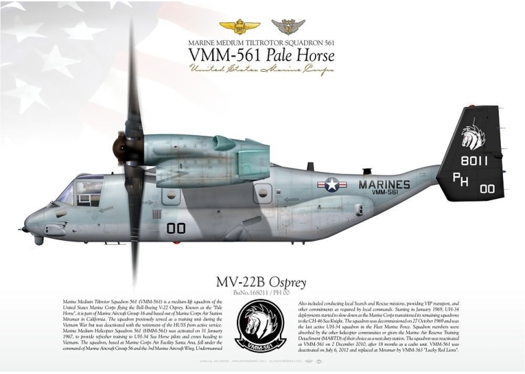 MV-22B "Osprey" VMM-561 "Pale Horse" JP-1926