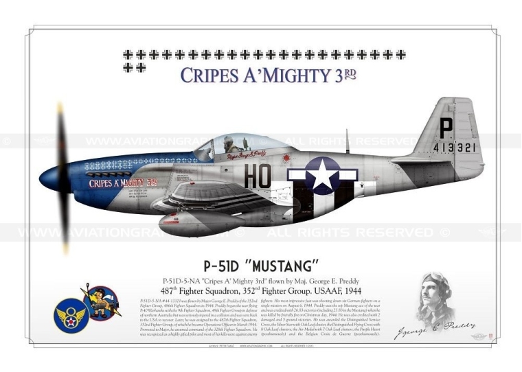 P-51D “Mustang” "Cripes A' Mighty 3rd" USAAF TK-02