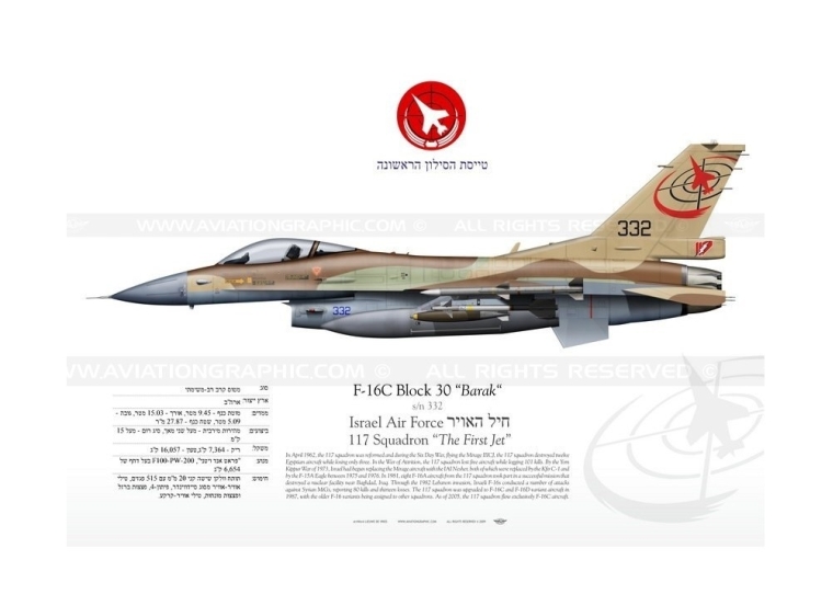 F-16C "Barak" 332 ✡ IAF 117 Tayeset LW-19