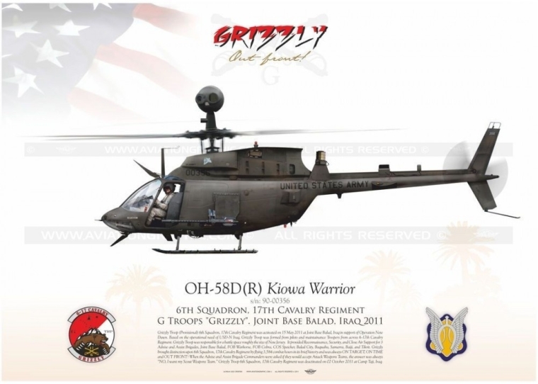OH-58D "Kiowa Warrior" USARMY G Troops "Grizzly" JP-1190