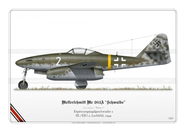 Me 262A “Schwalbe” “White 2” Luftwaffe CZ-28
