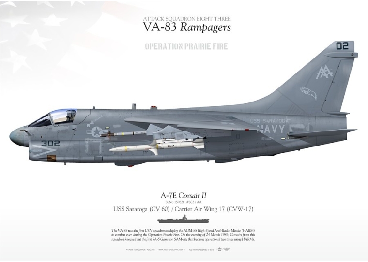 A-7E “Corsair II“ VA-83 "Rampagers” TC-255