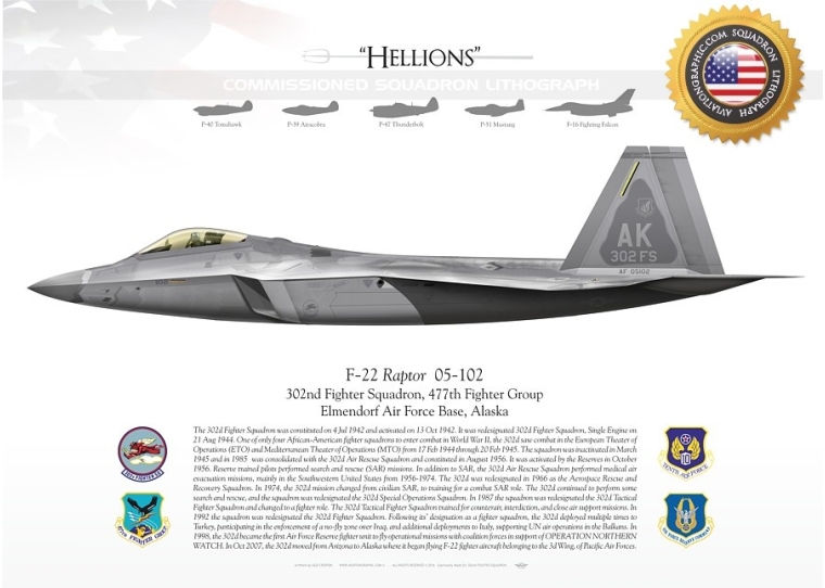 F-22 "Raptor" 302nd FS "Hellions" JP-2233