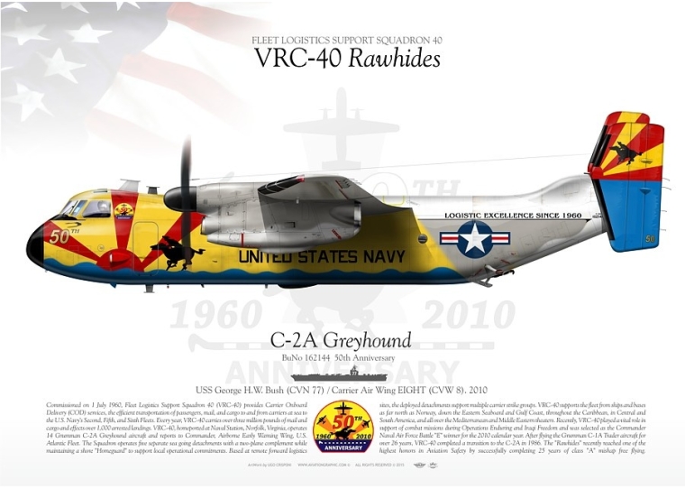 C-2A Greyhound VRC-40 "Rawhides" 50th JP-1971
