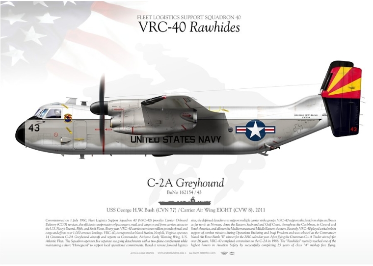 C-2A Greyhound VRC-40 "Rawhides" JP-1970