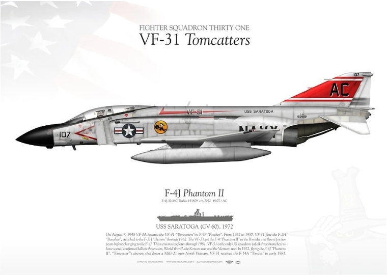 F-4J "Phantom II" 107 VF-31 "Tomcatters" LW-05