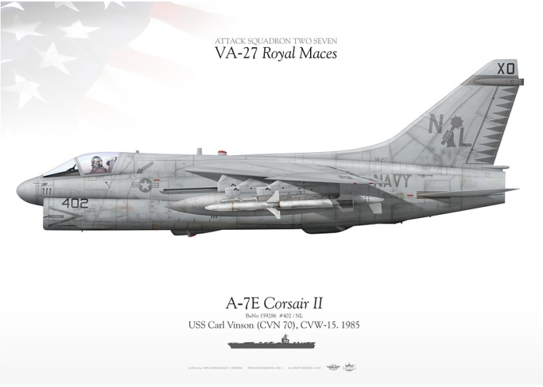 A-7E “Corsair II“ VA-27 "Royal Maces" IK-95