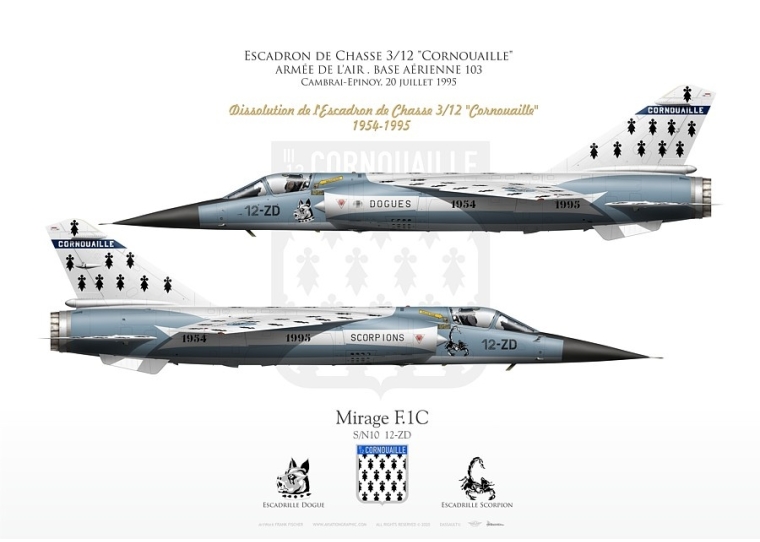 F.1C disbandment of Squadron 3/12 "Cornouaille" FF-133