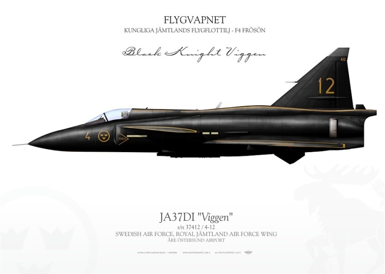 Saab JA37DI "Viggen" 12-4 'Black Knight' IK-62